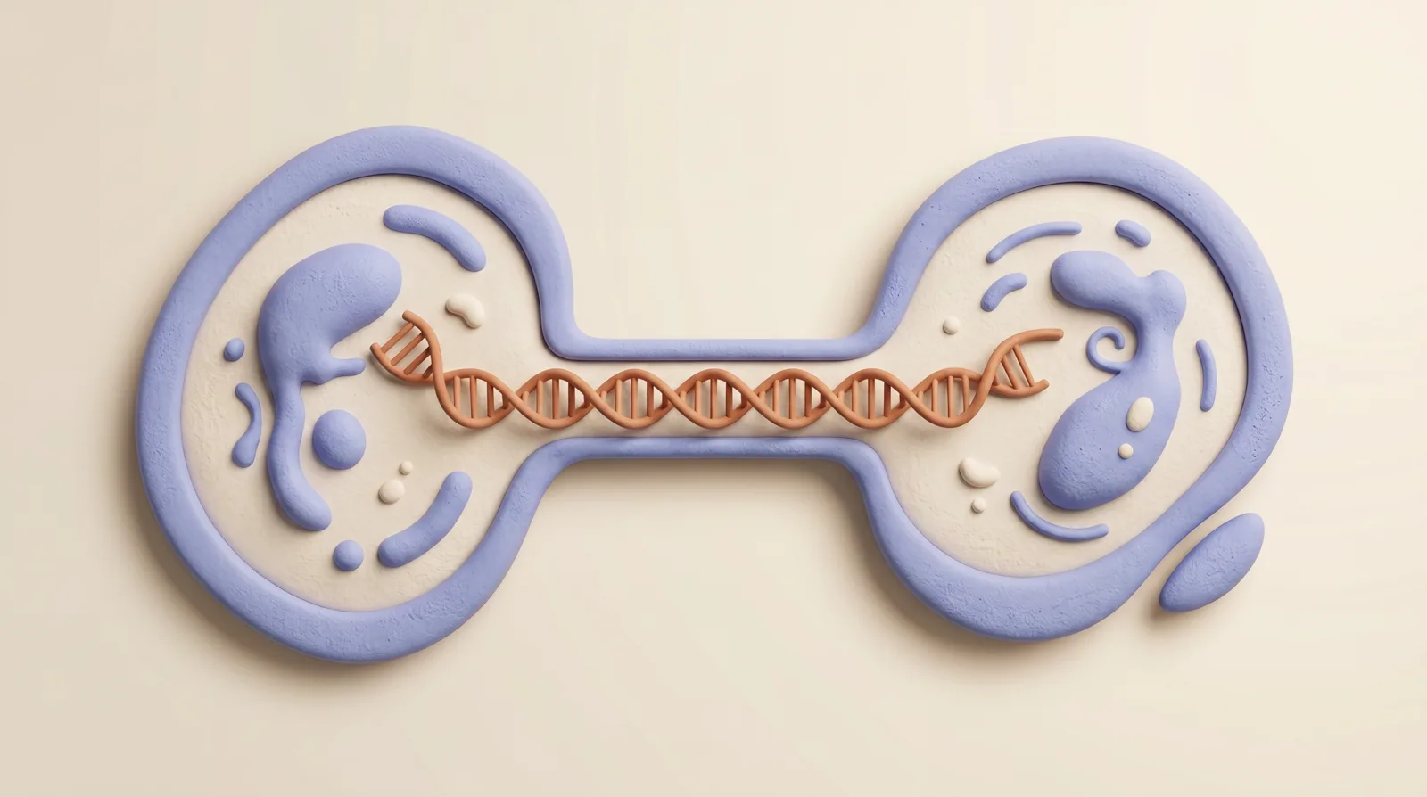 An illustration of two microbes exchanging DNA, the in situ delivery the editing tools build on.