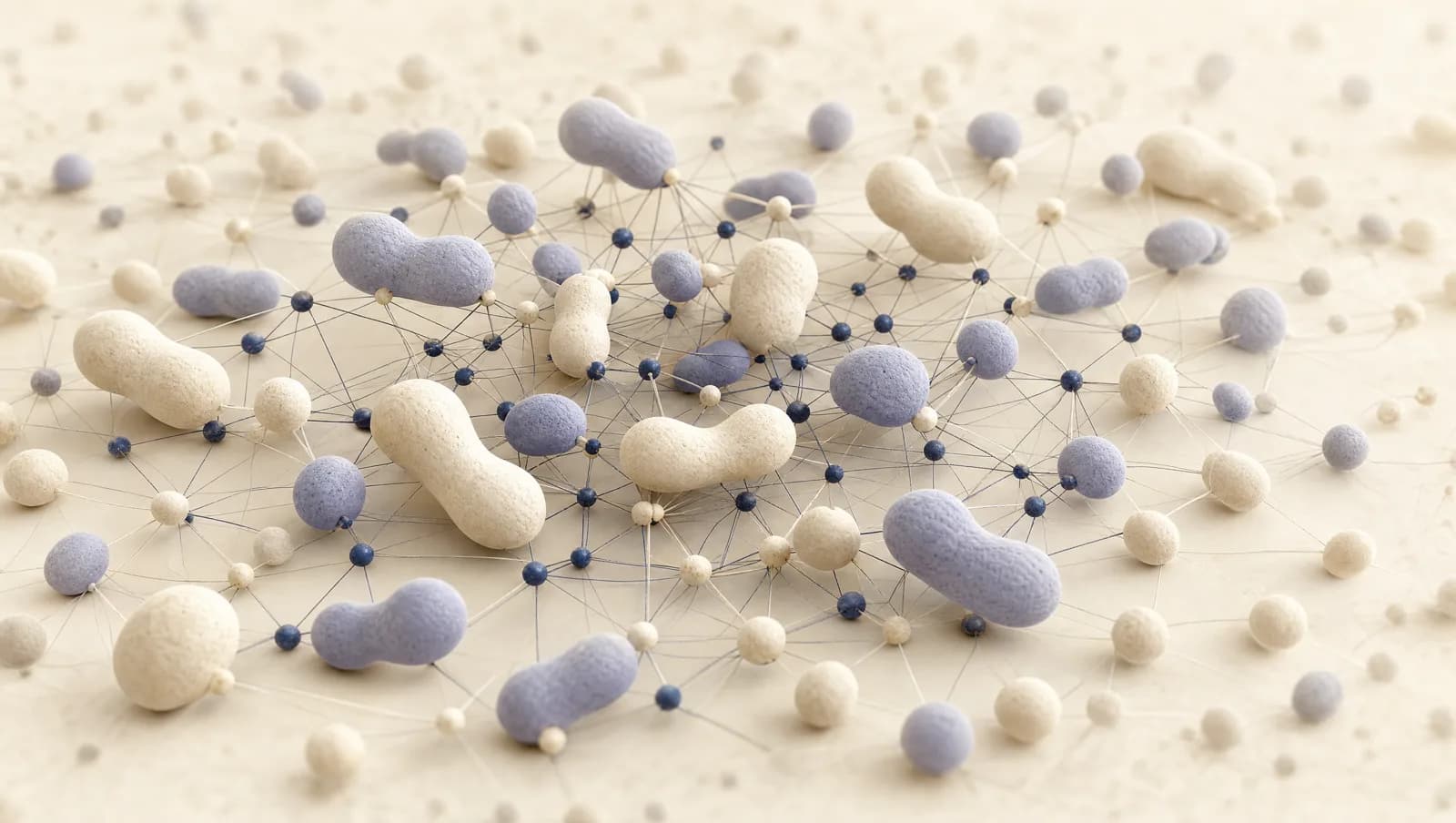 An illustration of microbes wired into a host interactome network.